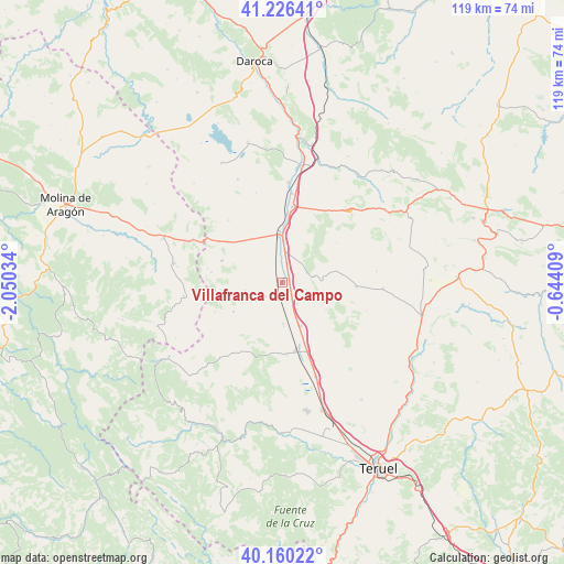 Villafranca del Campo on map