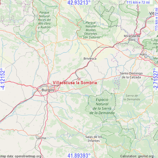 Villaescusa la Sombría on map