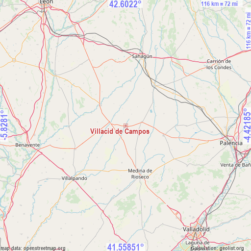 Villacid de Campos on map