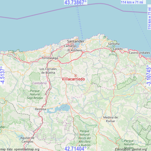Villacarriedo on map
