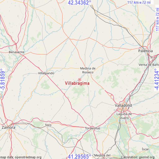 Villabrágima on map
