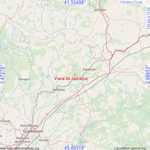 Viana de Jadraque on map