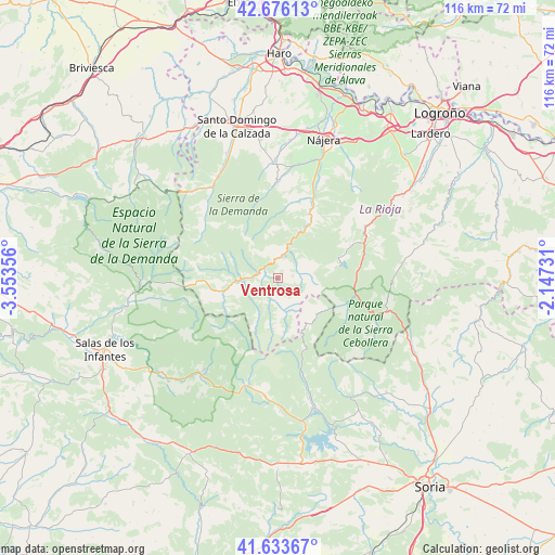 Ventrosa on map