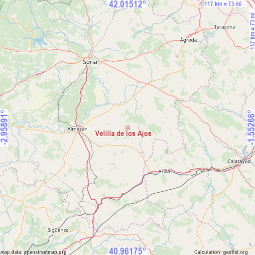 Velilla de los Ajos on map