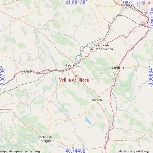 Velilla de Jiloca on map