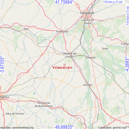 Velascálvaro on map