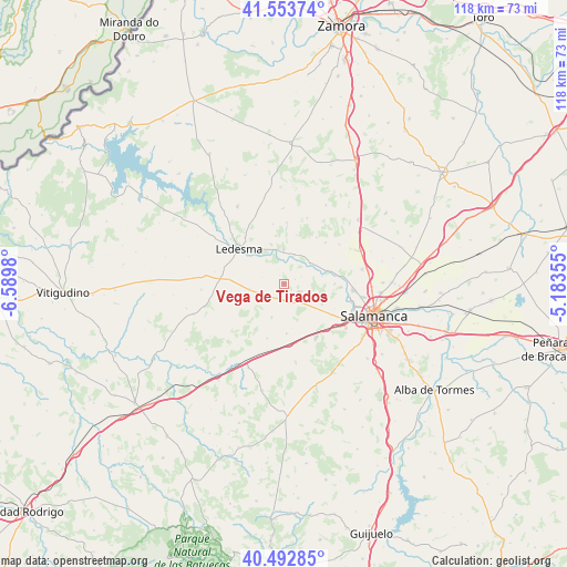 Vega de Tirados on map