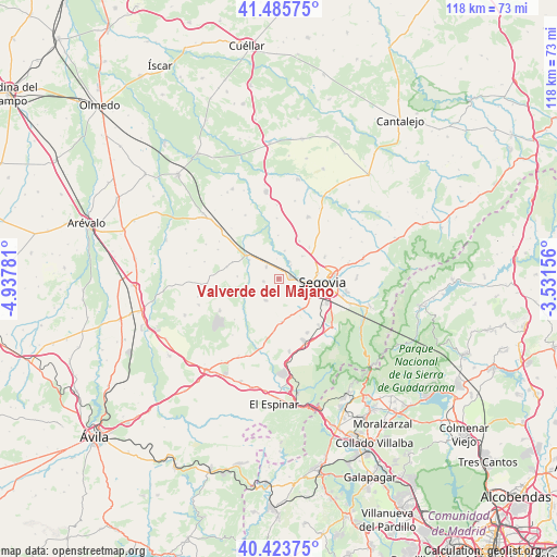 Valverde del Majano on map