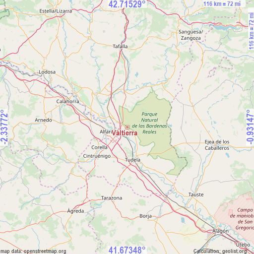 Valtierra on map