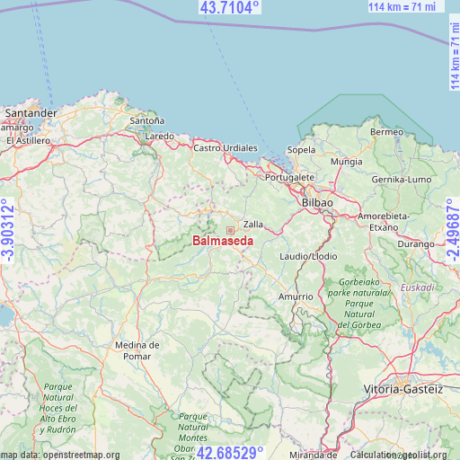 Balmaseda on map