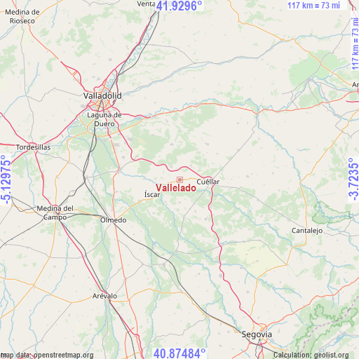 Vallelado on map