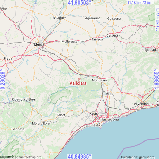 Vallclara on map