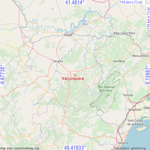 Valjunquera on map