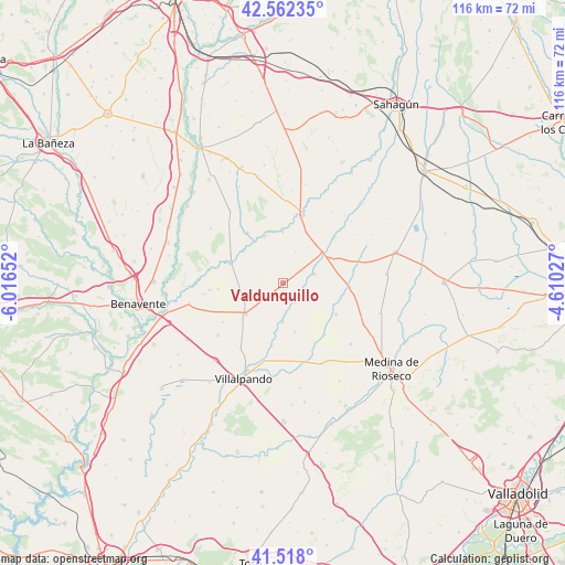 Valdunquillo on map