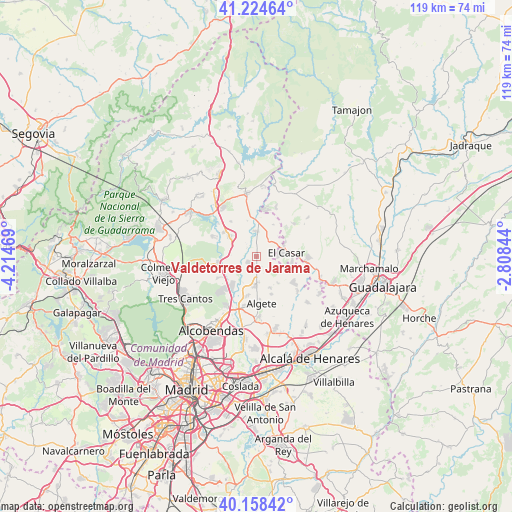 Valdetorres de Jarama on map