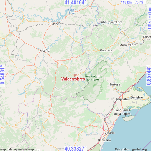 Valderrobres on map