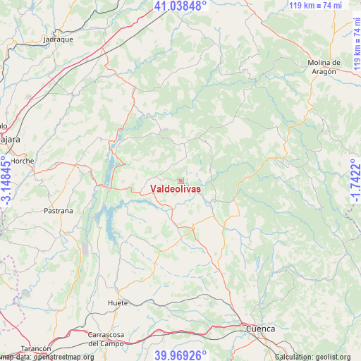 Valdeolivas on map