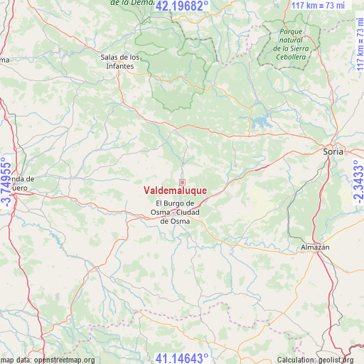 Valdemaluque on map