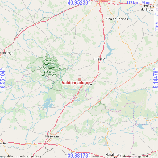 Valdehijaderos on map