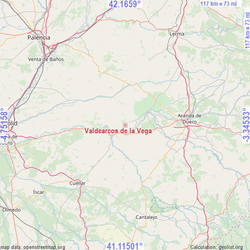Valdearcos de la Vega on map
