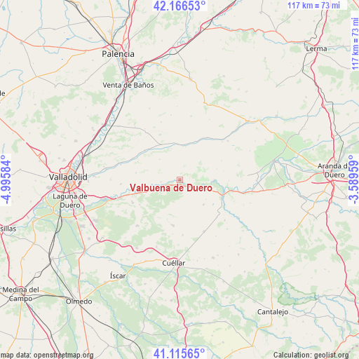 Valbuena de Duero on map