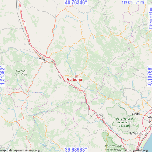 Valbona on map