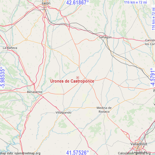 Urones de Castroponce on map