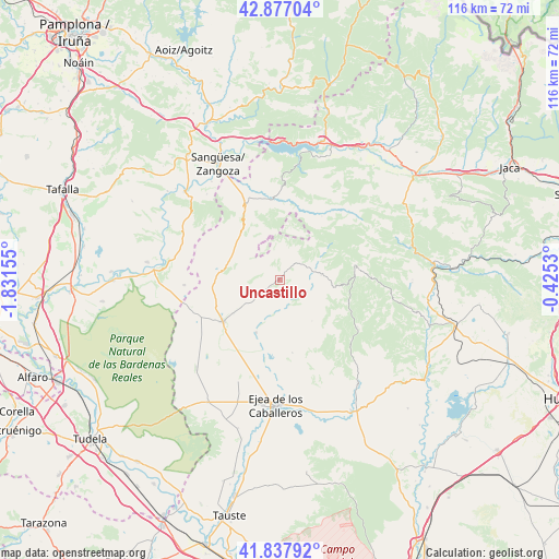 Uncastillo on map