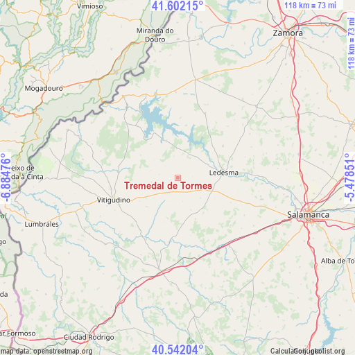 Tremedal de Tormes on map