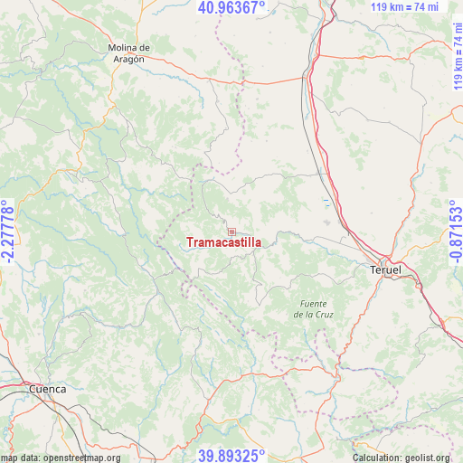 Tramacastilla on map