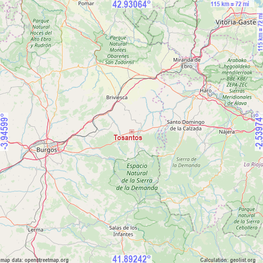 Tosantos on map