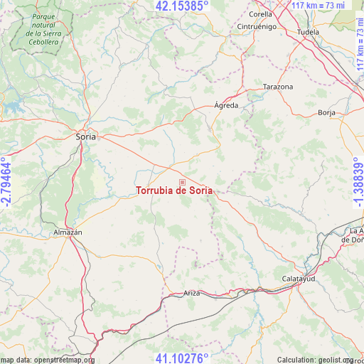 Torrubia de Soria on map