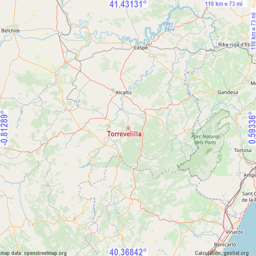 Torrevelilla on map