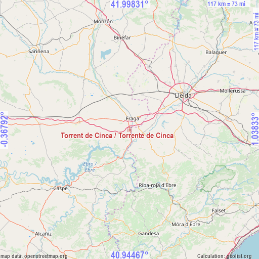Torrent de Cinca / Torrente de Cinca on map