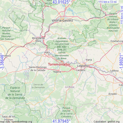 Torremontalbo on map