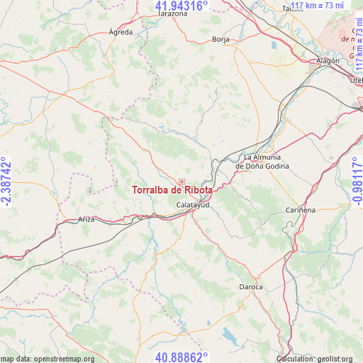 Torralba de Ribota on map