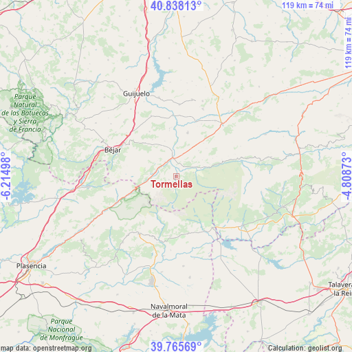 Tormellas on map