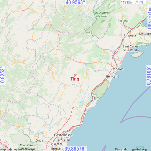 Tirig on map
