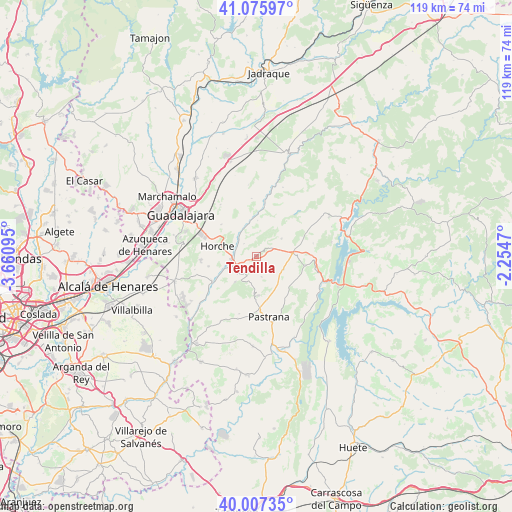 Tendilla on map