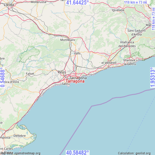 Tarragona on map