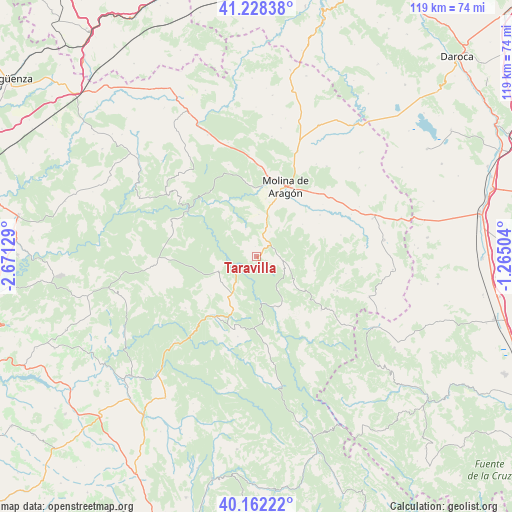 Taravilla on map