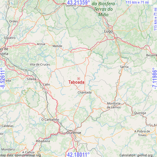 Taboada on map