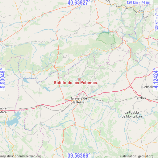 Sotillo de las Palomas on map