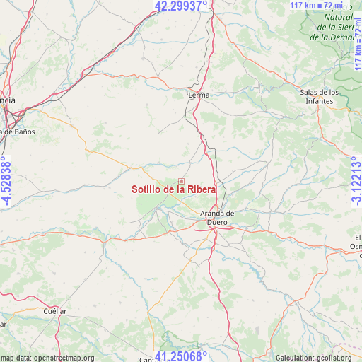 Sotillo de la Ribera on map