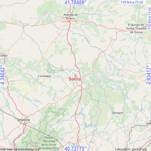 Sotillo on map