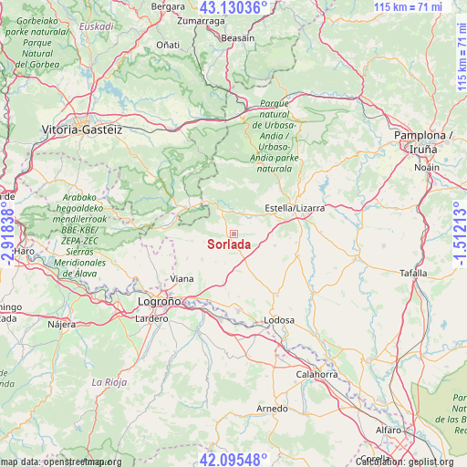 Sorlada on map