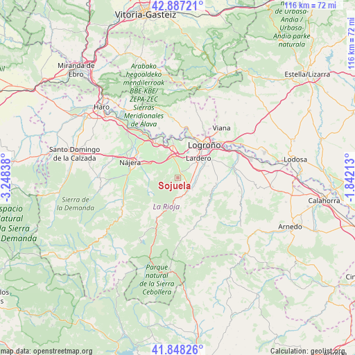 Sojuela on map