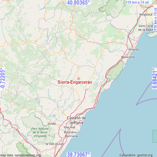 Sierra-Engarcerán on map