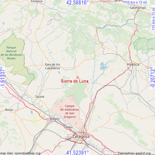 Sierra de Luna on map