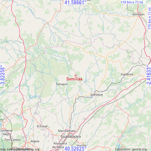 Semillas on map